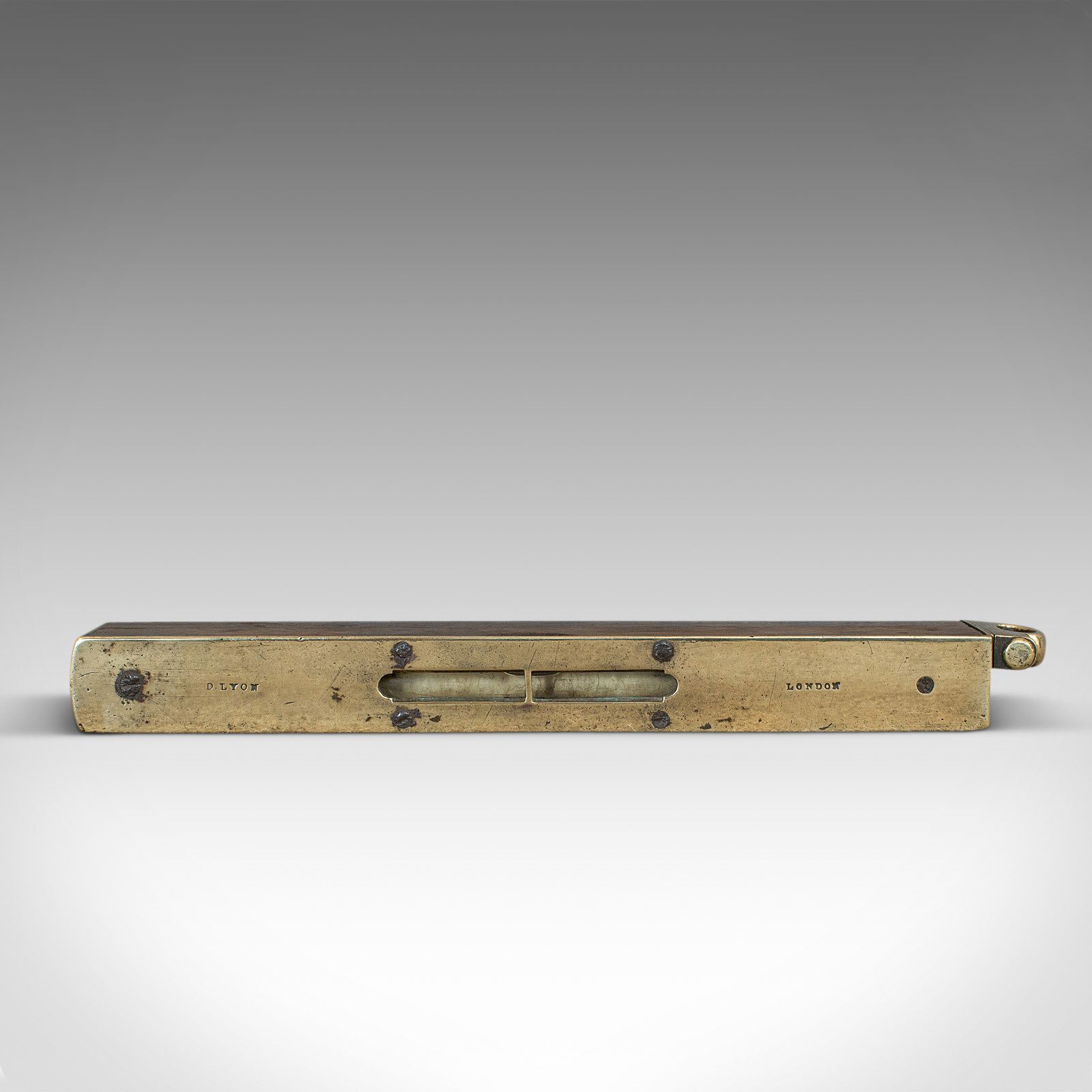 photo furniture Antique Master Craftsman's Spirit Level, English, Brass, Desk, Victorian, 1850