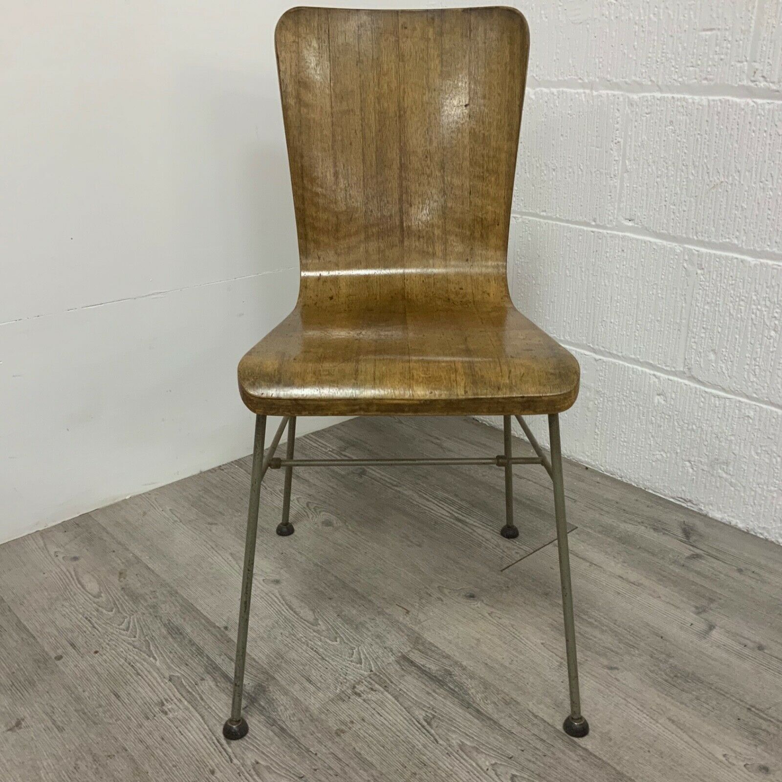 A Mid Century Morris Of Glasgow Toby Metal Frame & Plywood Chair & Footstool photo Furniture