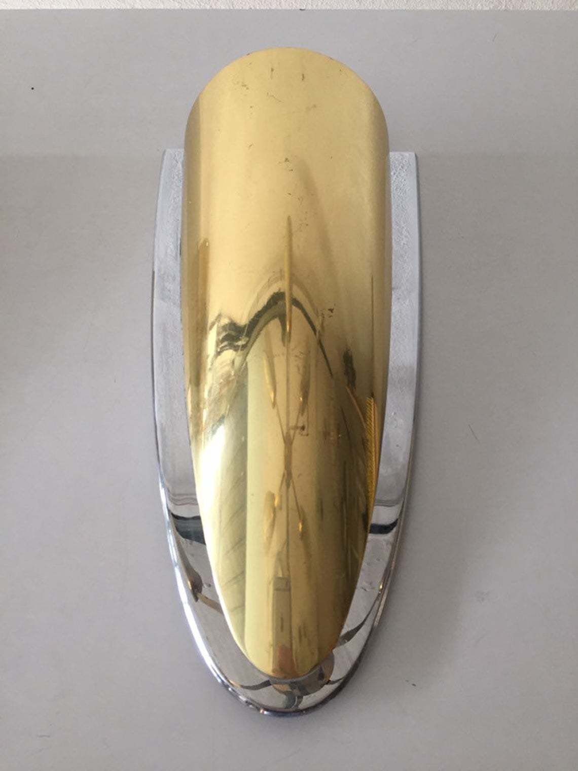 Exclusive Very Rare Brass & Chrome Wall Lamps   Heavy Sconces   Hollywood Regency   Mid Century Modern   By Art Line Wohndecor, Köln   1960s photo buy