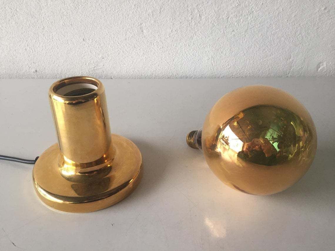 Philips Ntd Gold Metal Ball Desk Lamp   1970s photo for sale