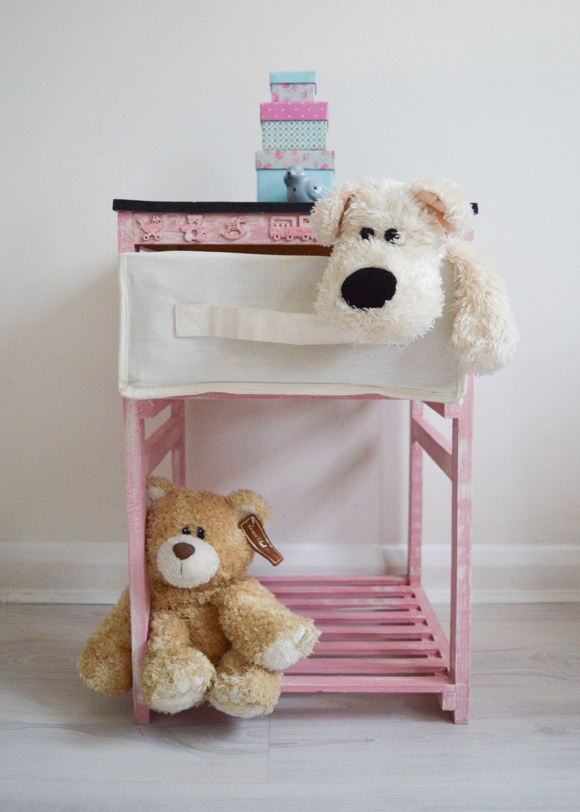 Storage Unit , Girls Chalkboard , Pink Novelty Glitter Chalkboard Unit , Wood Fabric Box Draw , Kids Bedroom Playroom Furniture photo for sale