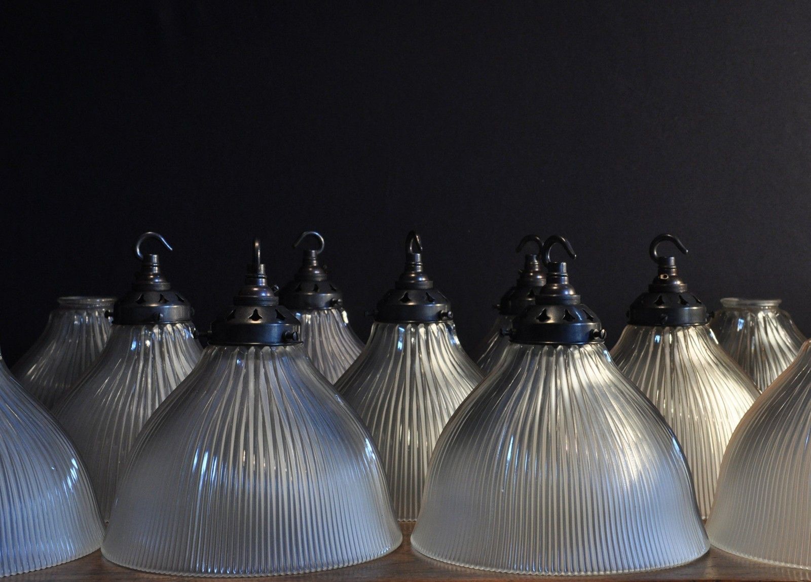 Antique Holophane Pendant Lights X20 photo Lighting
