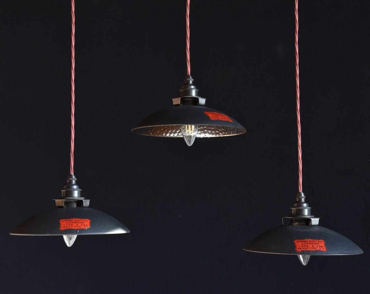 Silvered Pendant Shades, Strand London photo vinterior