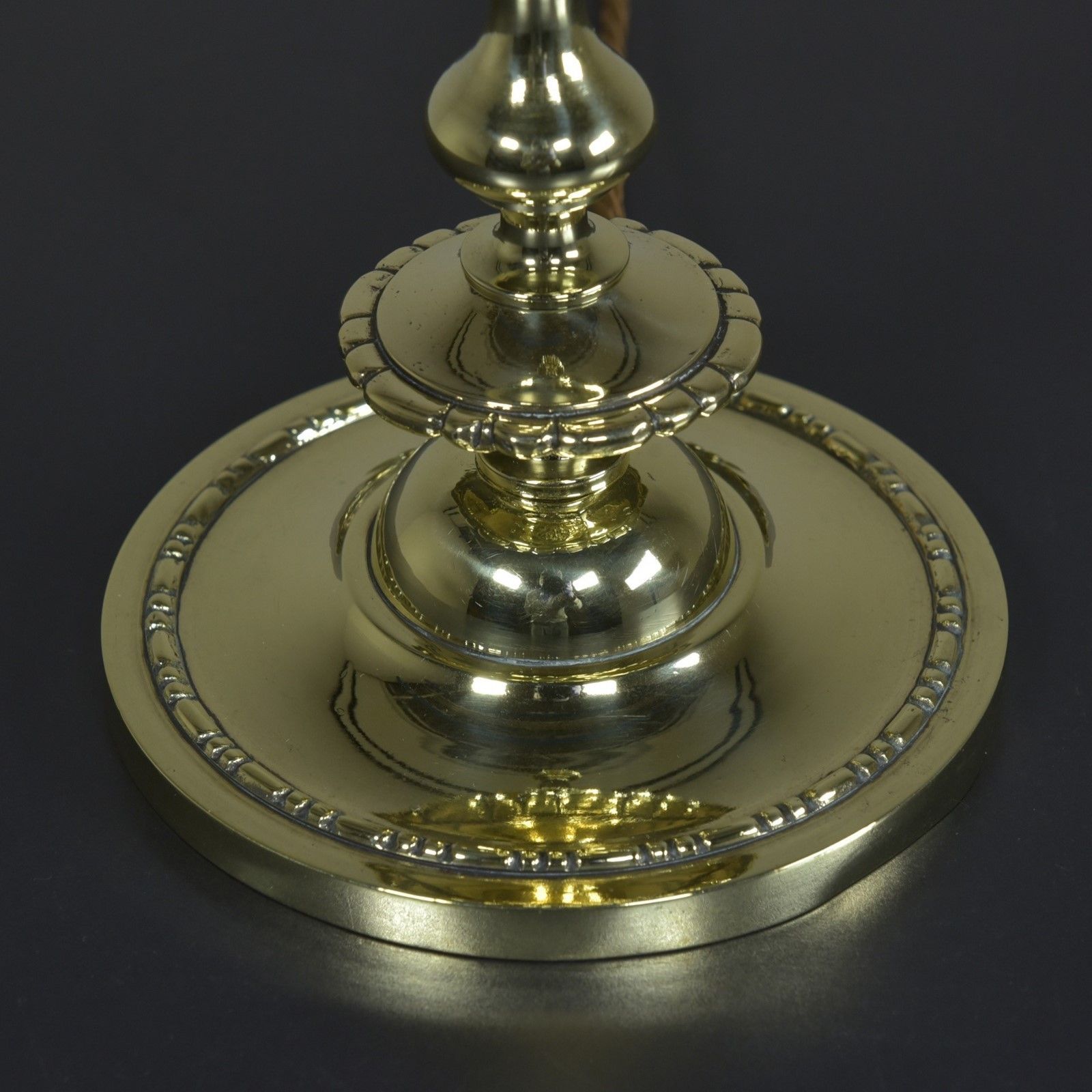 Antique Brass "Bead & Reel" Table / Desk Lamp photo furniture