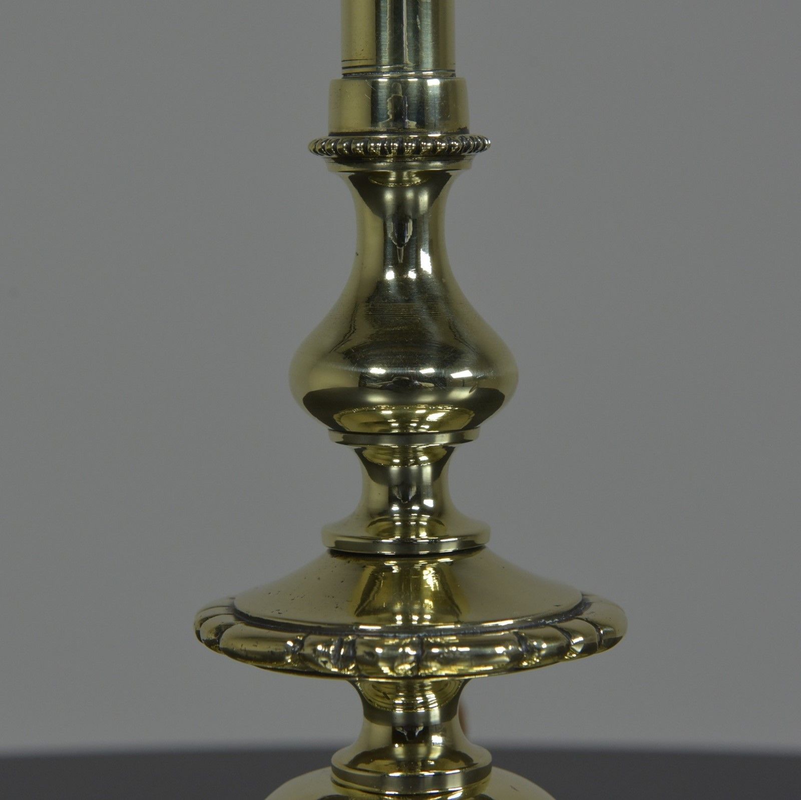 Antique Brass "Bead & Reel" Table / Desk Lamp photo for sale