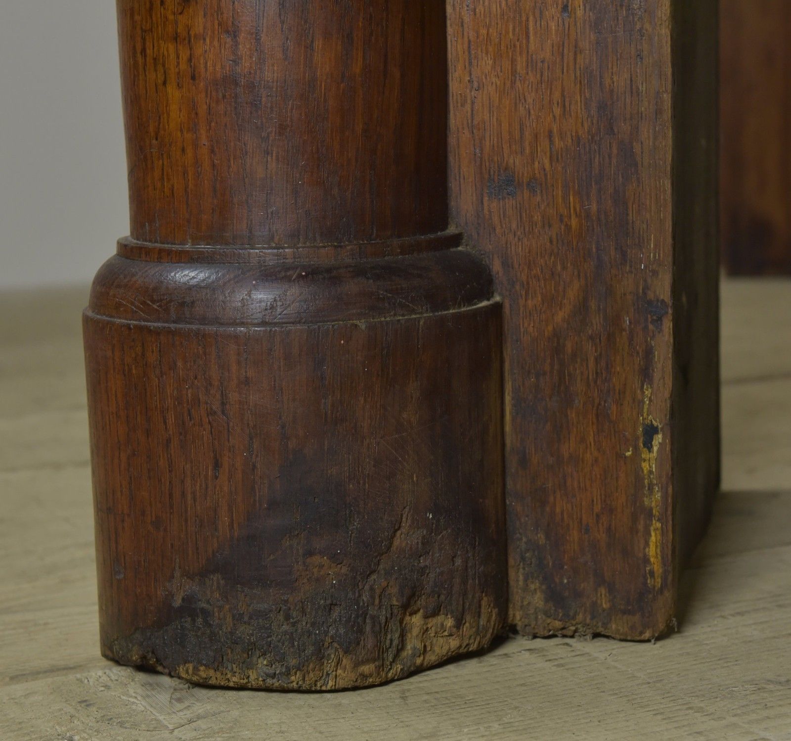 photo for sale Large Antique Oak Columned Fire Surround
