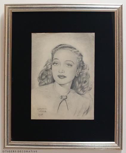 photo vintage Hollywood Star's Framed Sketches