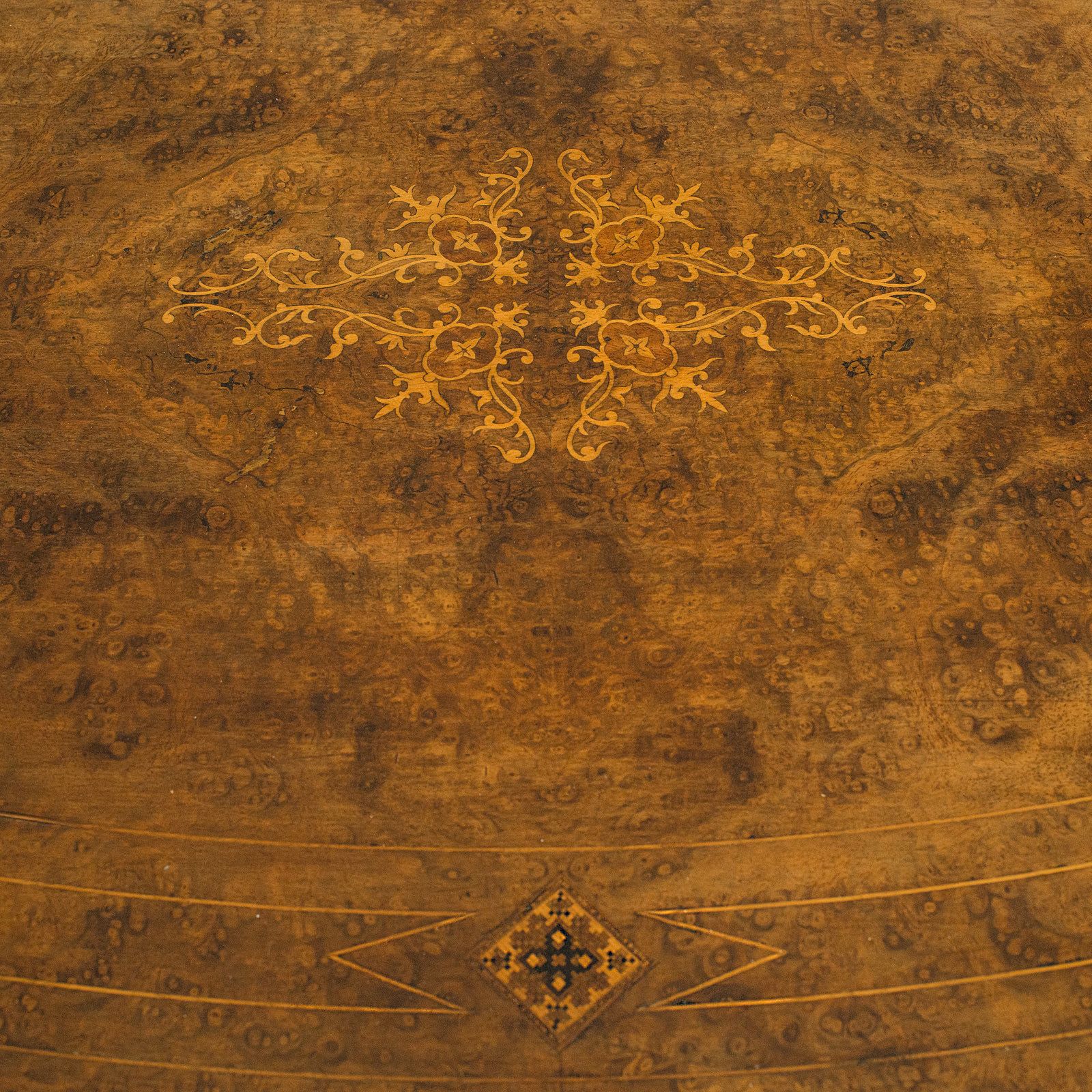 Antique Oval Table, English, Burr Walnut, Centre, Side, Victorian, Circa 1870 photo vintage