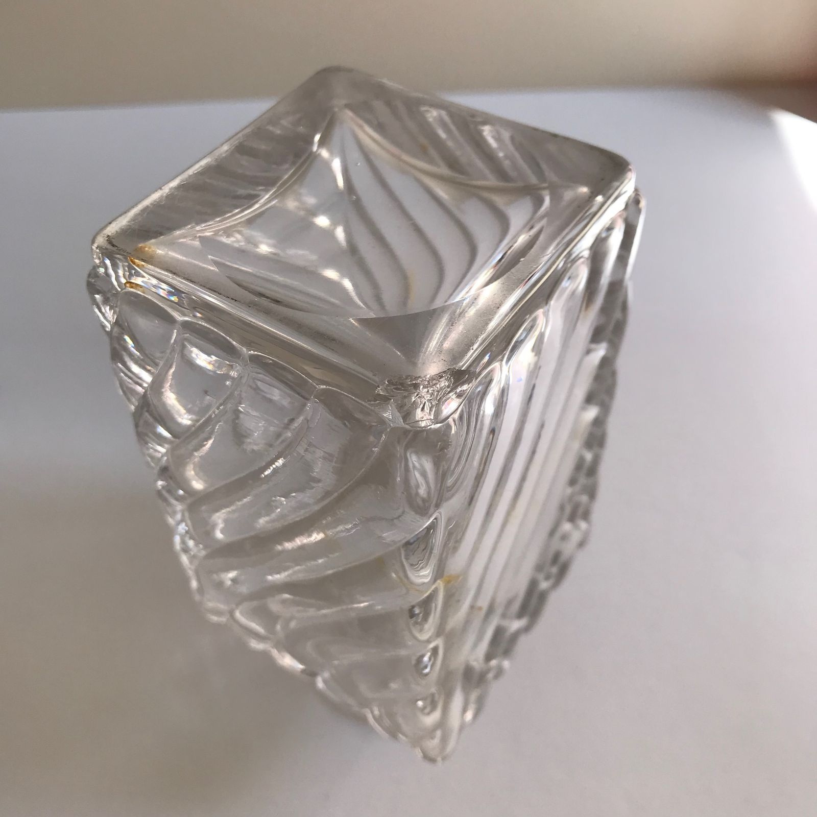 370.0 Baccarat Square Base Swirl Bamboo Design Crystal Small Decanters  Set Of 2 photo
