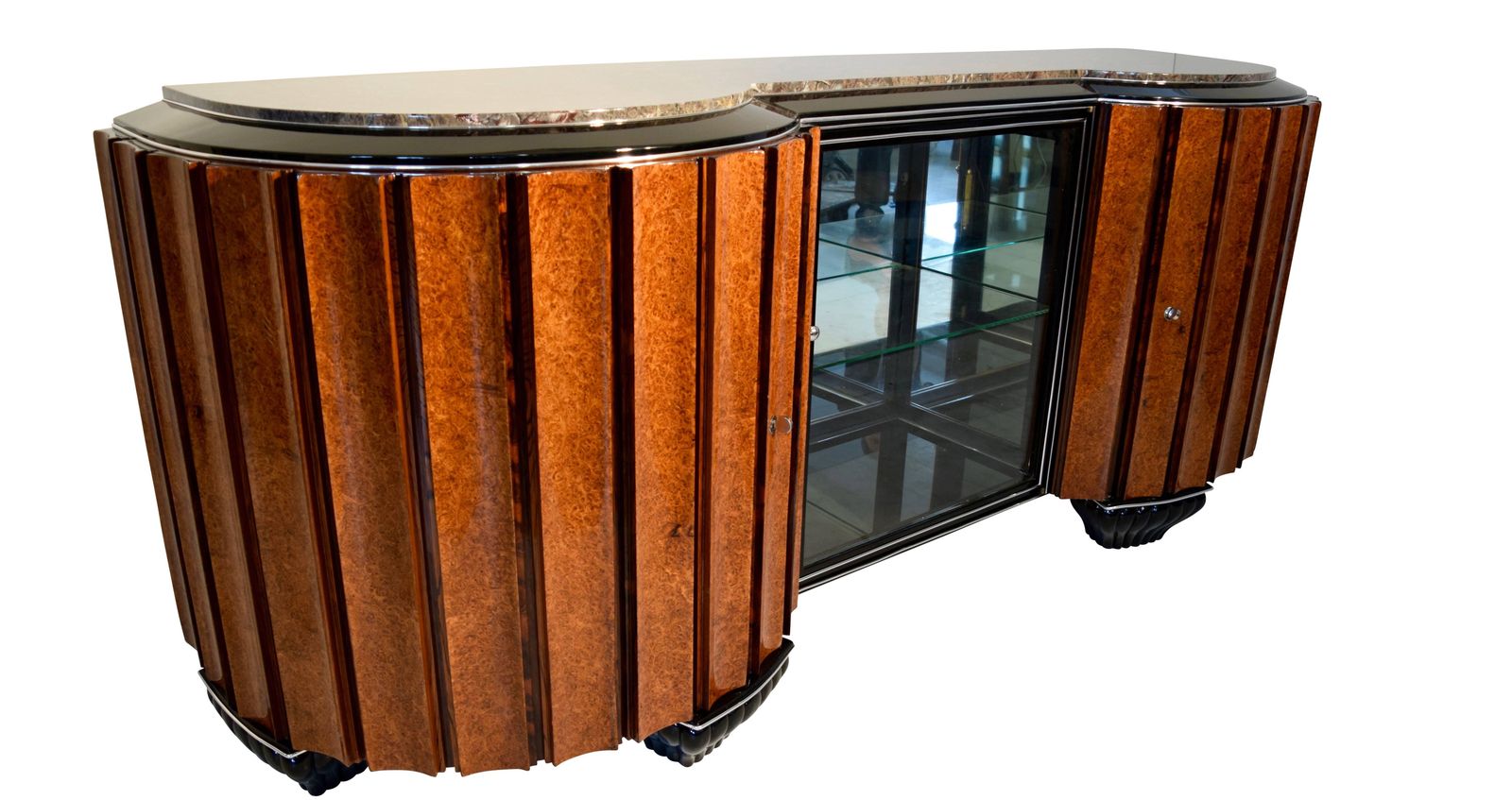 Art Deco Sideboard, Amboyna Root And Rosewood, France/Paris Circa 1925 photo furniture