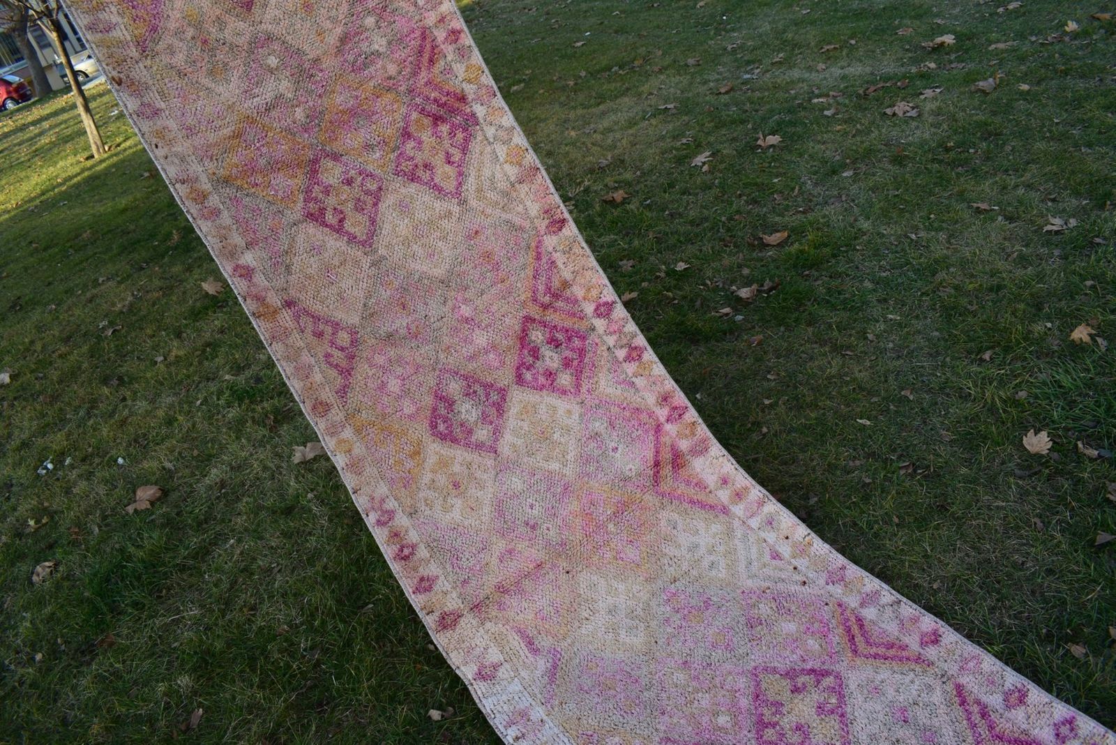 Vintage Turkish Distressed Oushak Runner Rug, 1970s photo vinterior