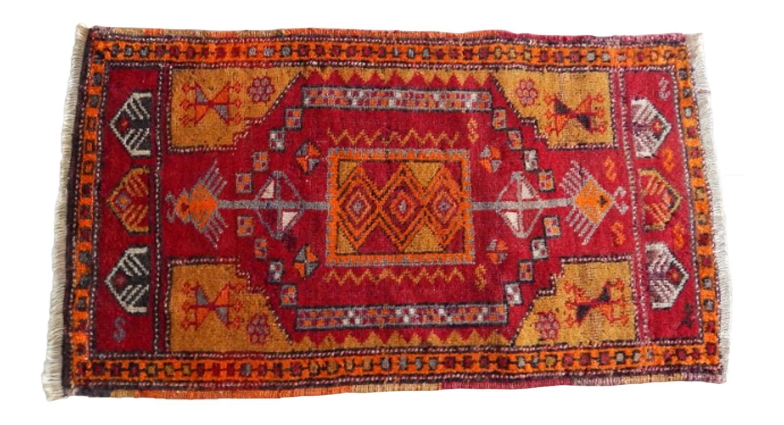 Vintage Distressed Oushak Runner Rug, 1970s
