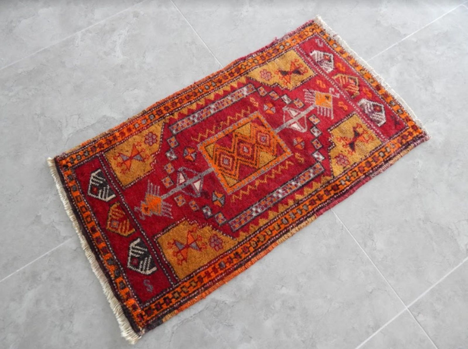 Vintage Distressed Oushak Runner Rug, 1970s photo for sale