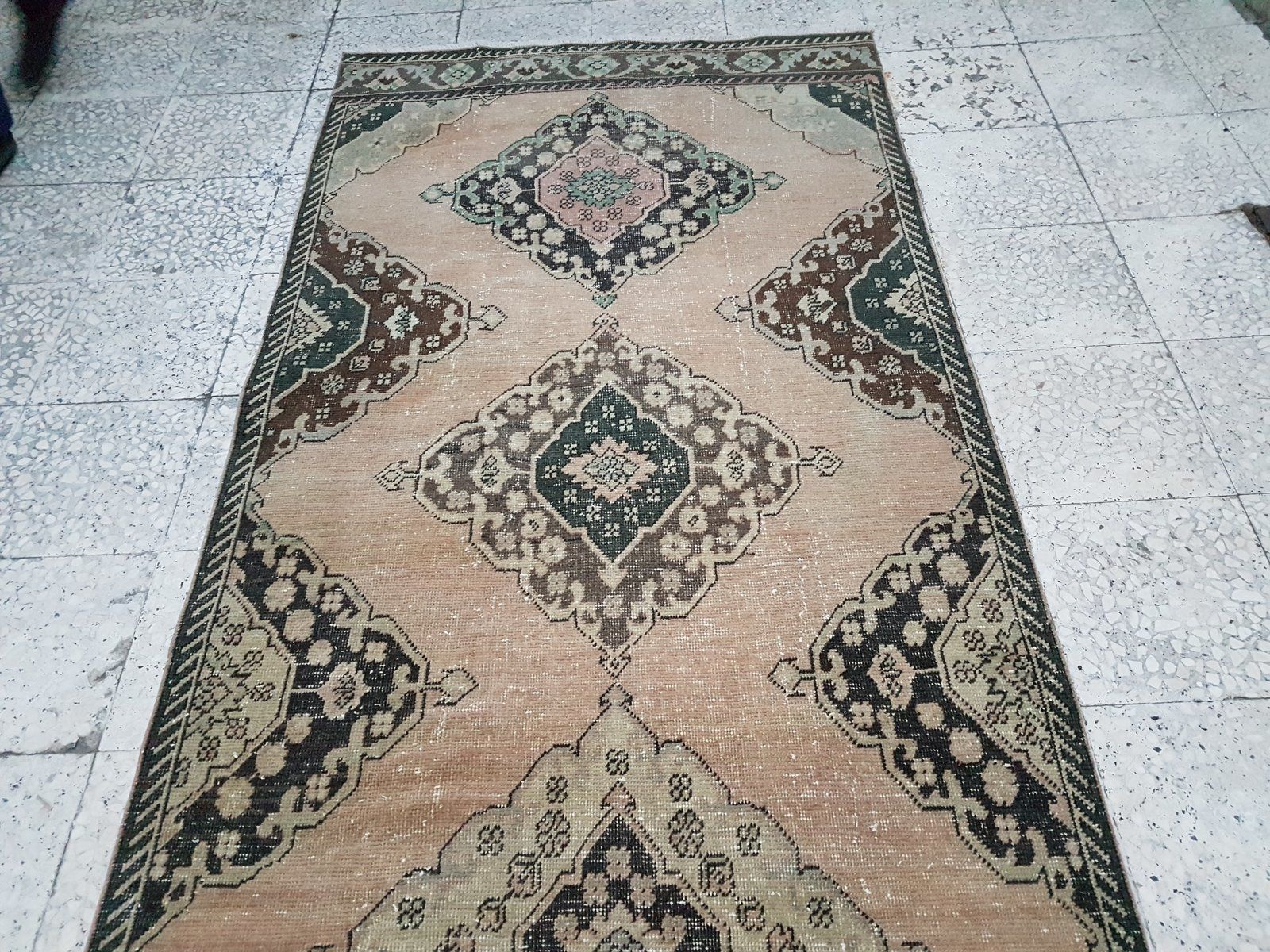 Vintage Turkish Oushak Runner Rug, 1970s photo furniture