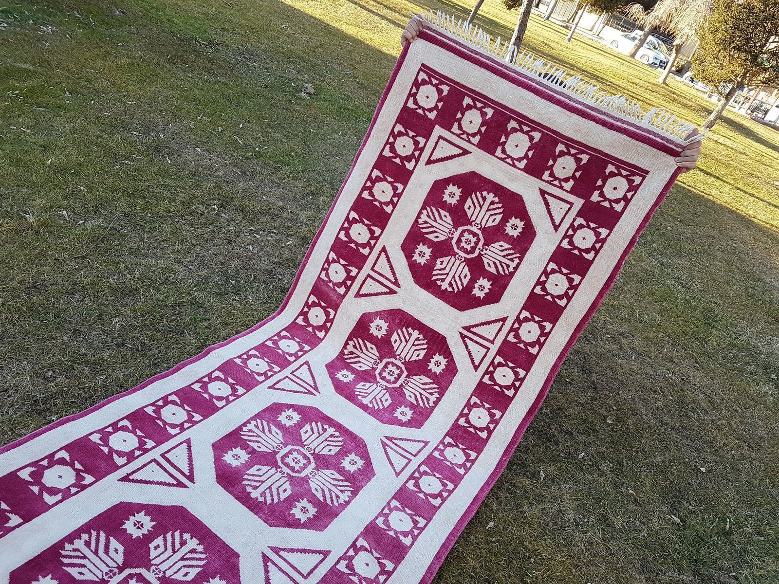 Vintage Tribal Oushak Runner photo Textiles