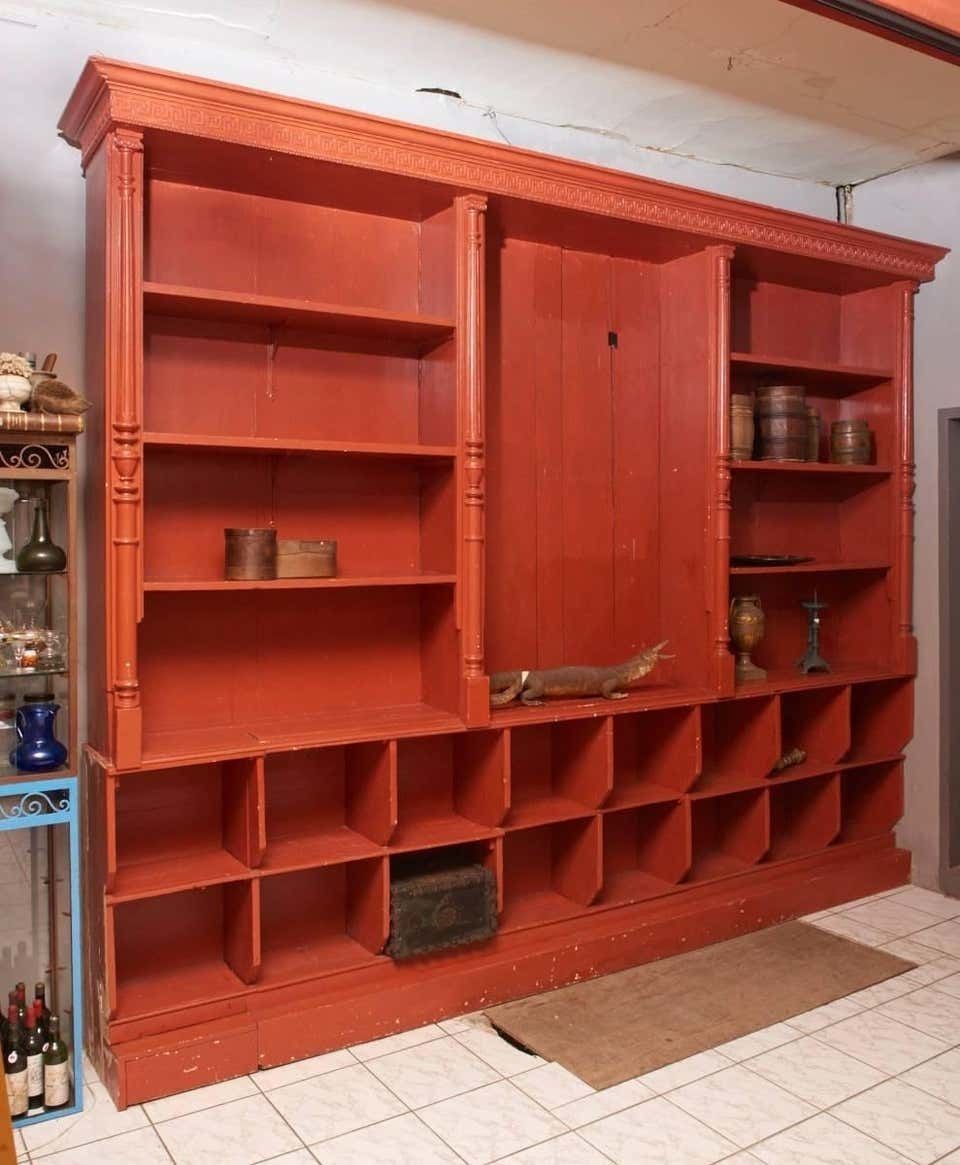 Solid Pine Wood Display Cabinet Sideboard, Mid 19th Century photo furniture