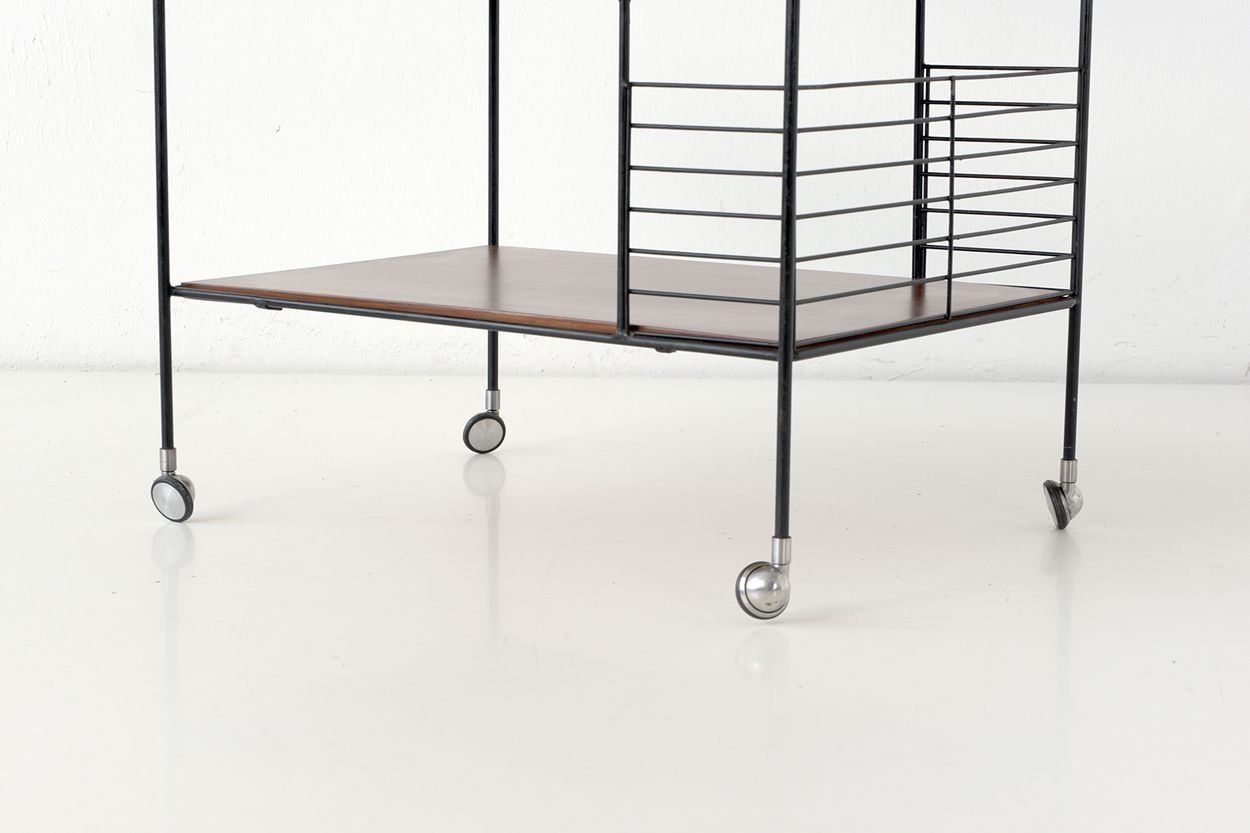 Italian Rosewood Bar Cart, 1960s photo for sale