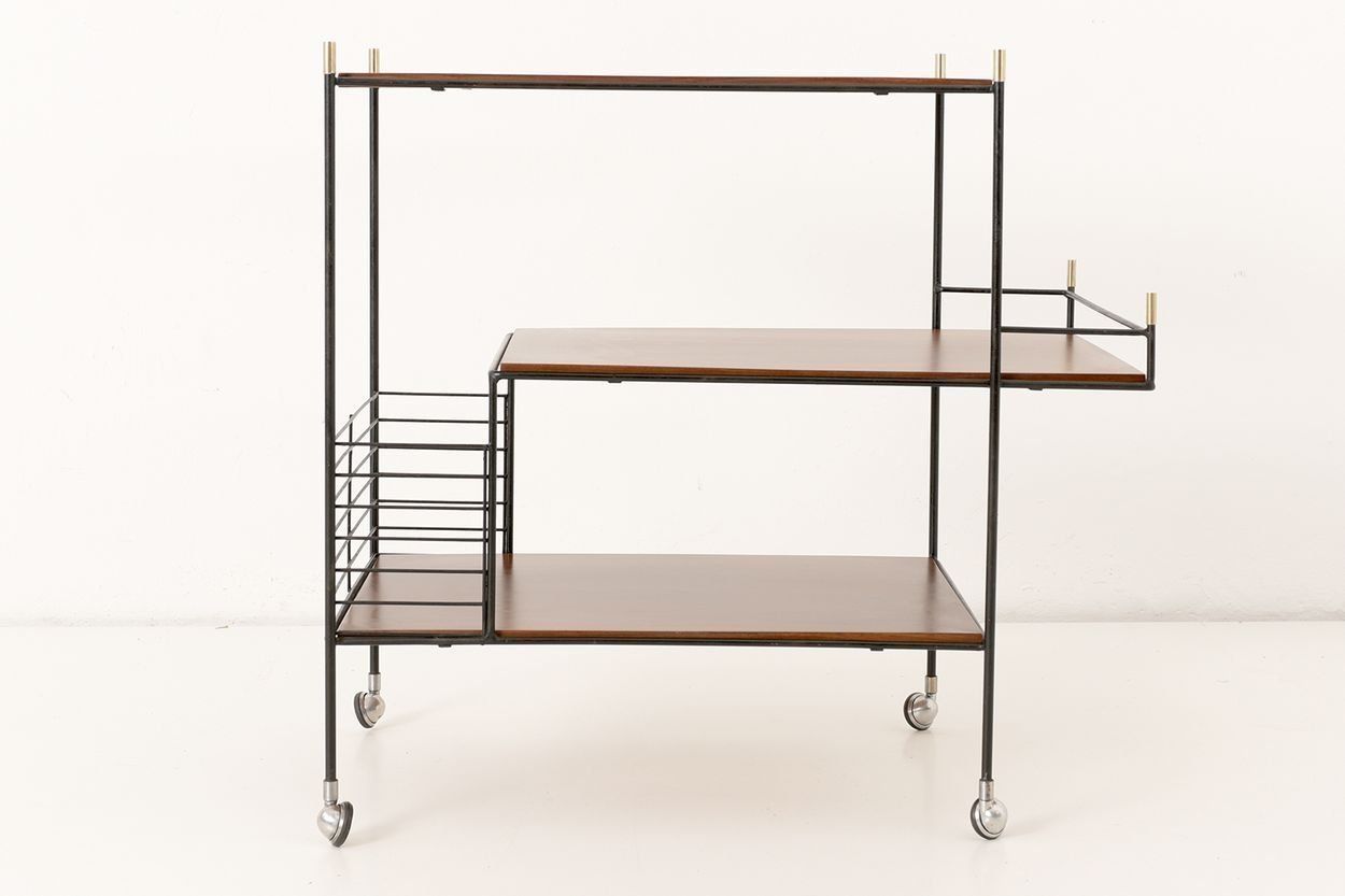 Italian Rosewood Bar Cart, 1960s photo vintage