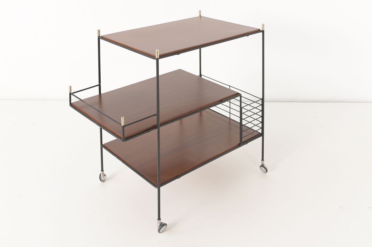 photo for sale Italian Rosewood Bar Cart, 1960s