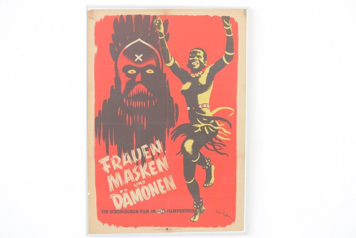 Vintage Womens Masks And Demons Movie Poster By Kurt Geffers For Defa Film, 1940s