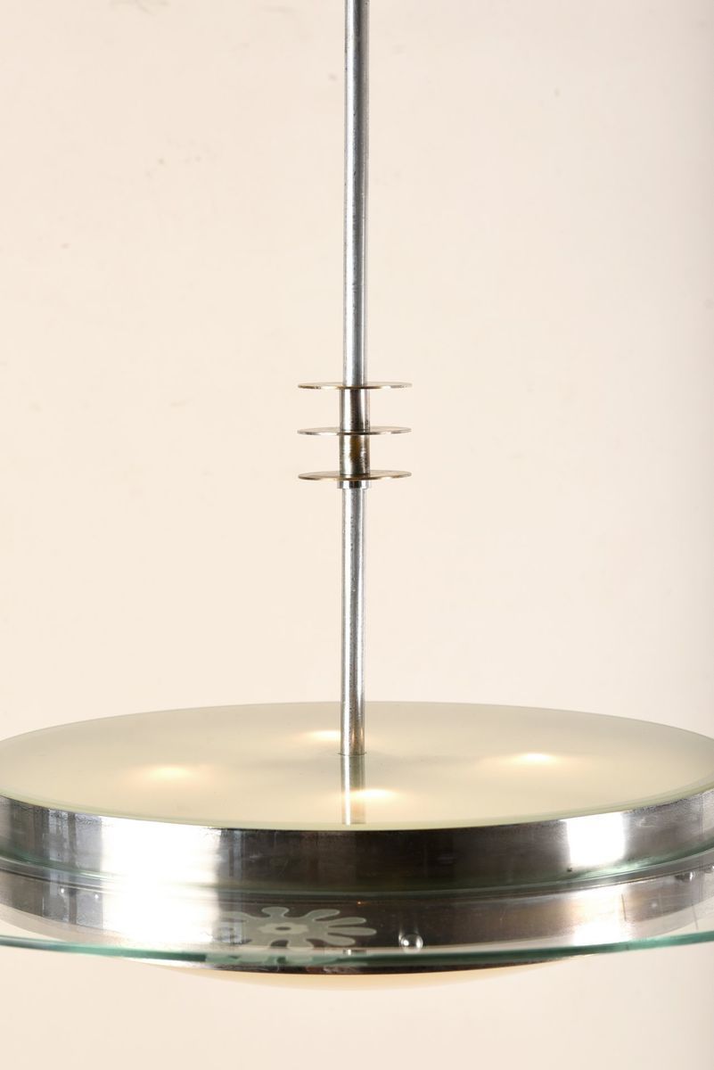 Italian Pendant Light By Pietro Chiesa For Fontana Arte, 1940s photo buy