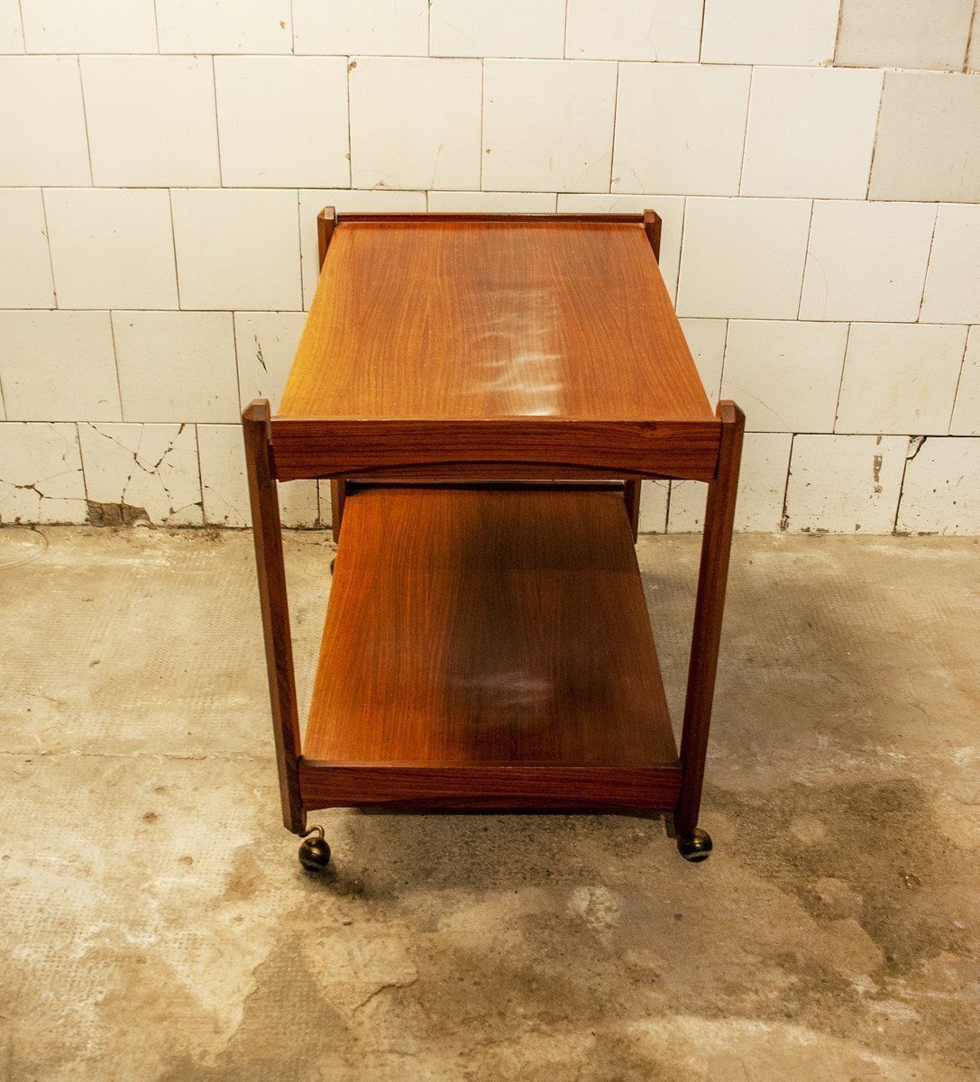 Italiaanse Teakhouten Trolley, Ca. Jaren 1950 photo for sale
