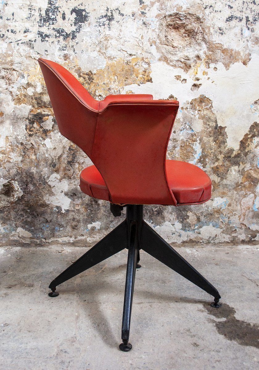 Italian Iron And Vinyl Swivel Chairs, 1950s, Set Of 2 photo vinterior