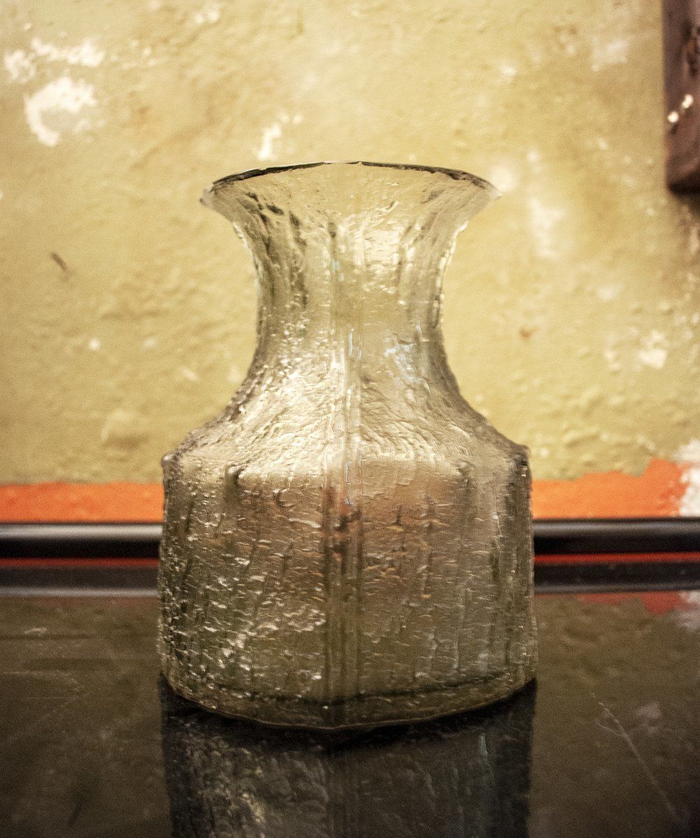 Gegoten Glazen Pot Van Timo Sarpaneva Voor Iittala, Jaren 1980