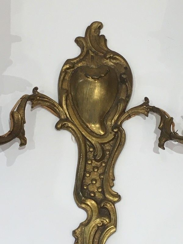 Bs 612: Pair Of Louis The 15th Style Bronze Wall Sconces. French. Circa 1920 photo 480.0