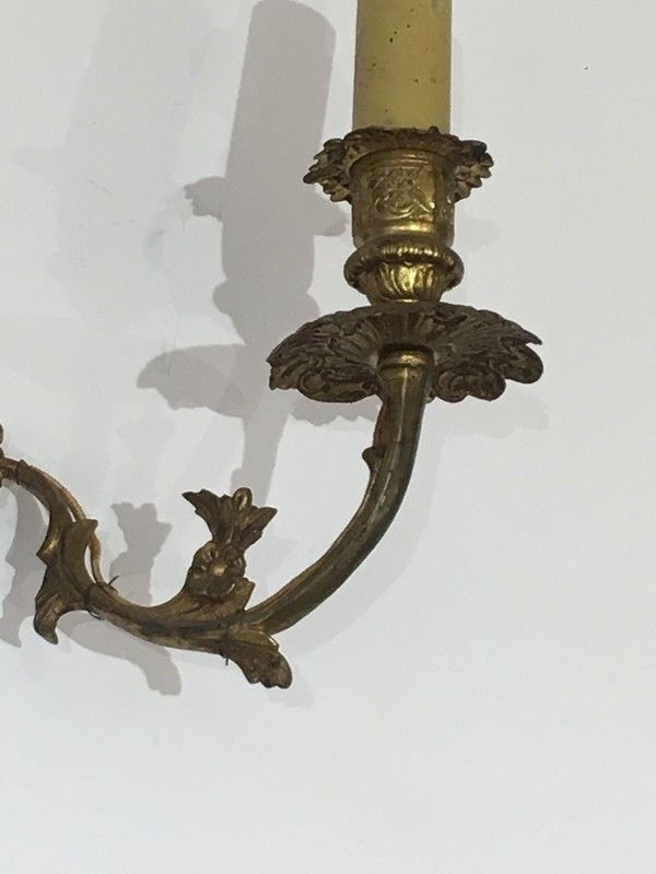 Bs 612: Pair Of Louis The 15th Style Bronze Wall Sconces. French. Circa 1920 photo buy