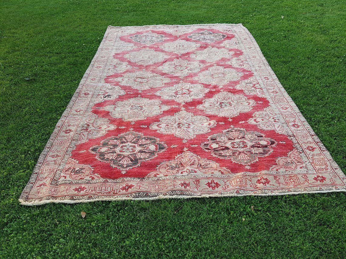 Vintage Turkish Oushak Rug, 1970s