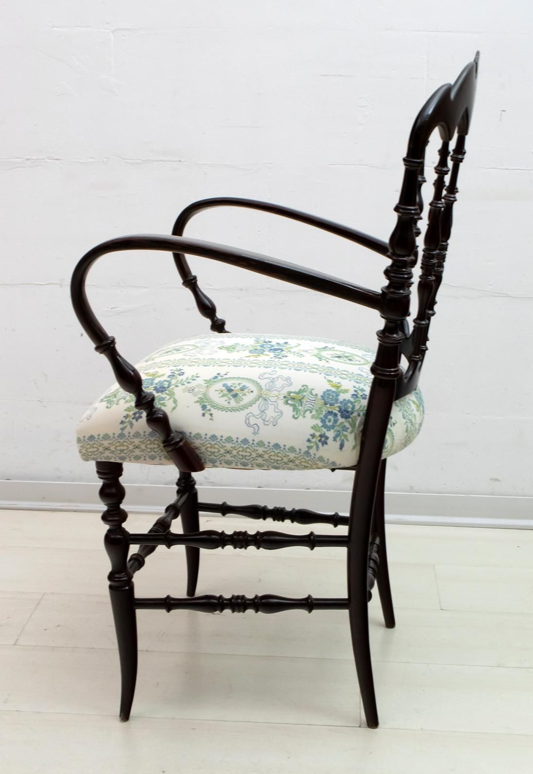 Pair Of Giuseppe Gaetano Descalzi Midcentury Italian Chiavari Armchairs, 1950s photo buy