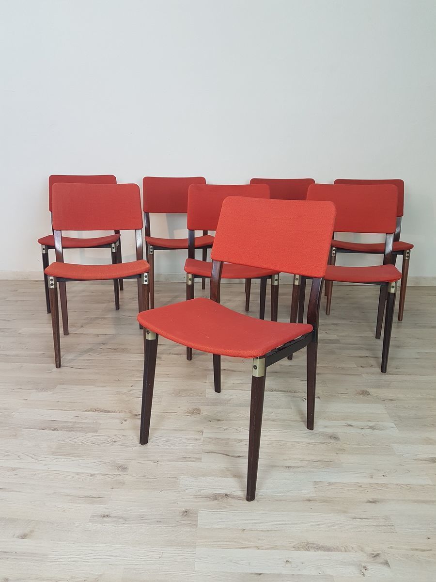 Mid Century Chairs In Rosewood By Eugenio Gerli For Tecno, 1960s, Set Of 8 photo for sale