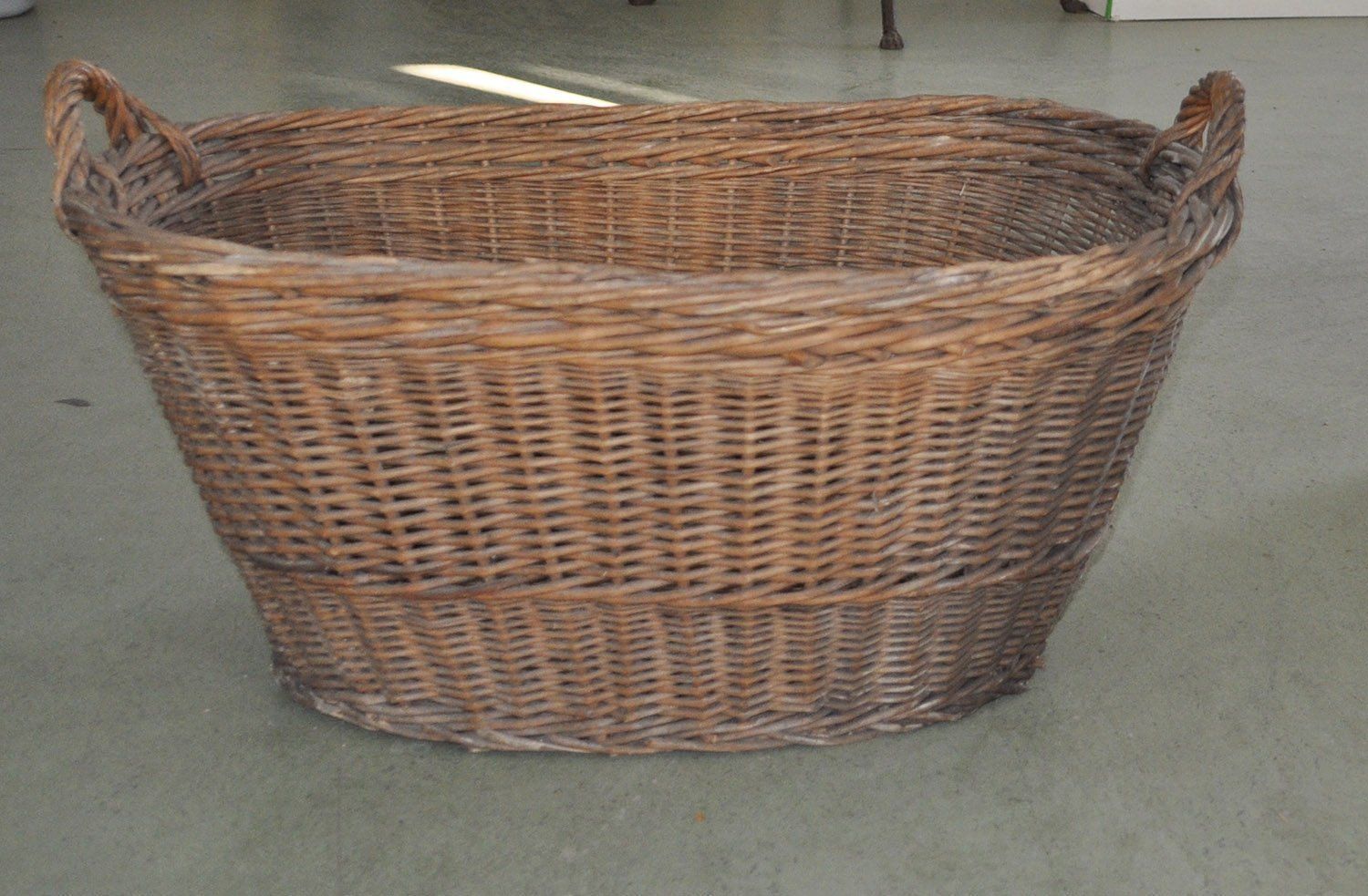 Rustic Wood Basket, 1940s photo furniture