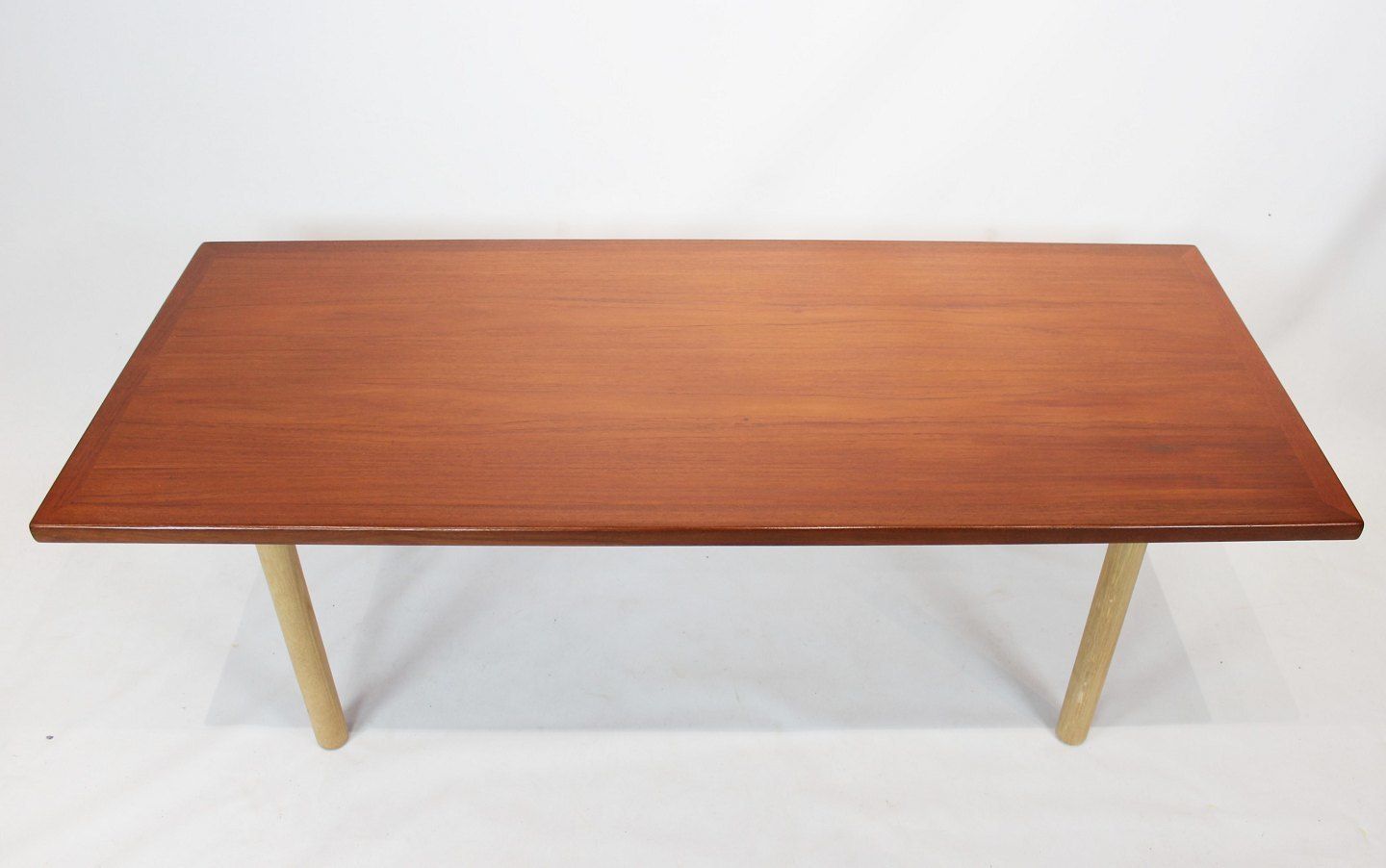 Coffee Table In Teak And Oak By Hans J. Wegner And Andreas Tuck, From The 1960s. photo for sale