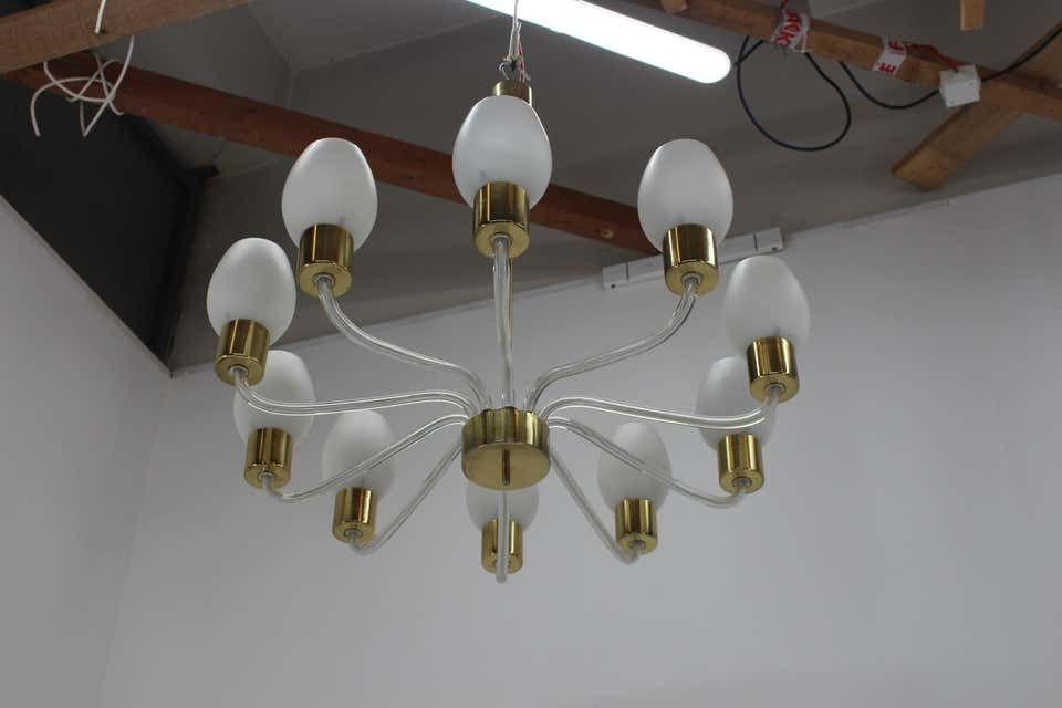 Mid Century Big Chandelier By Kamenický šenov,1960s photo for sale