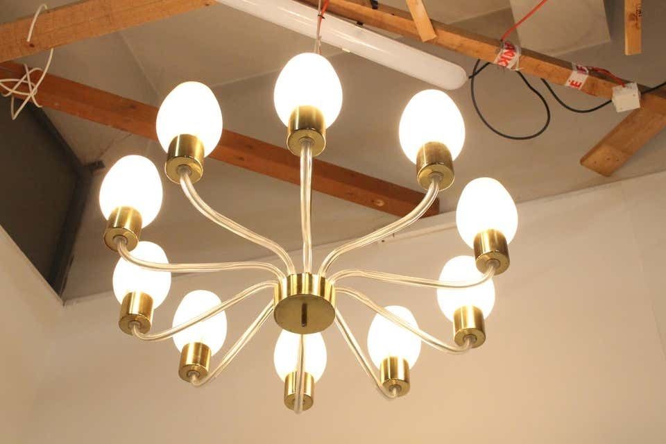 Mid Century Big Chandelier By Kamenický šenov,1960s photo vinterior