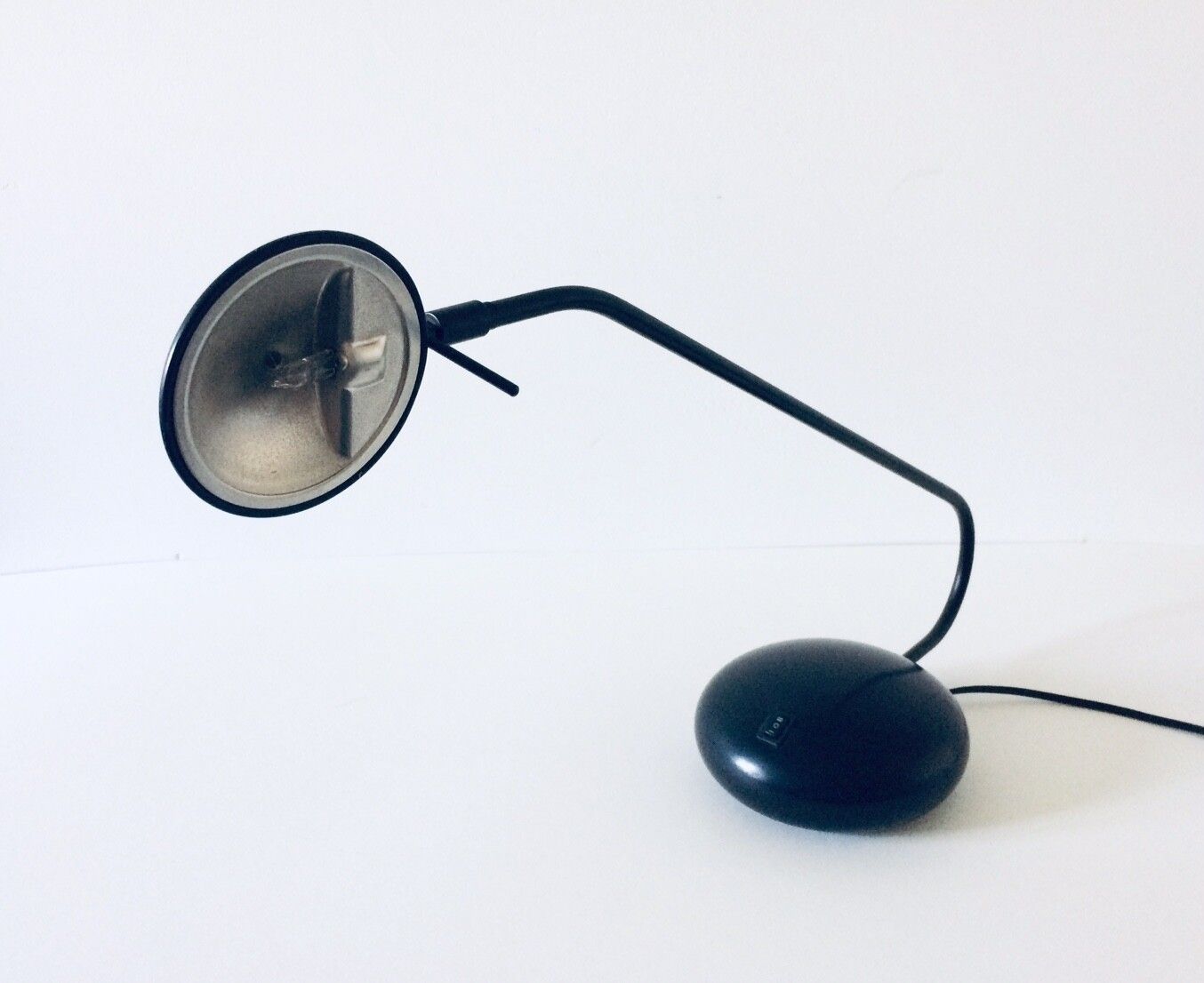 photo furniture Post Modern Design Sleek Black Metal Desk Lamp 1980s