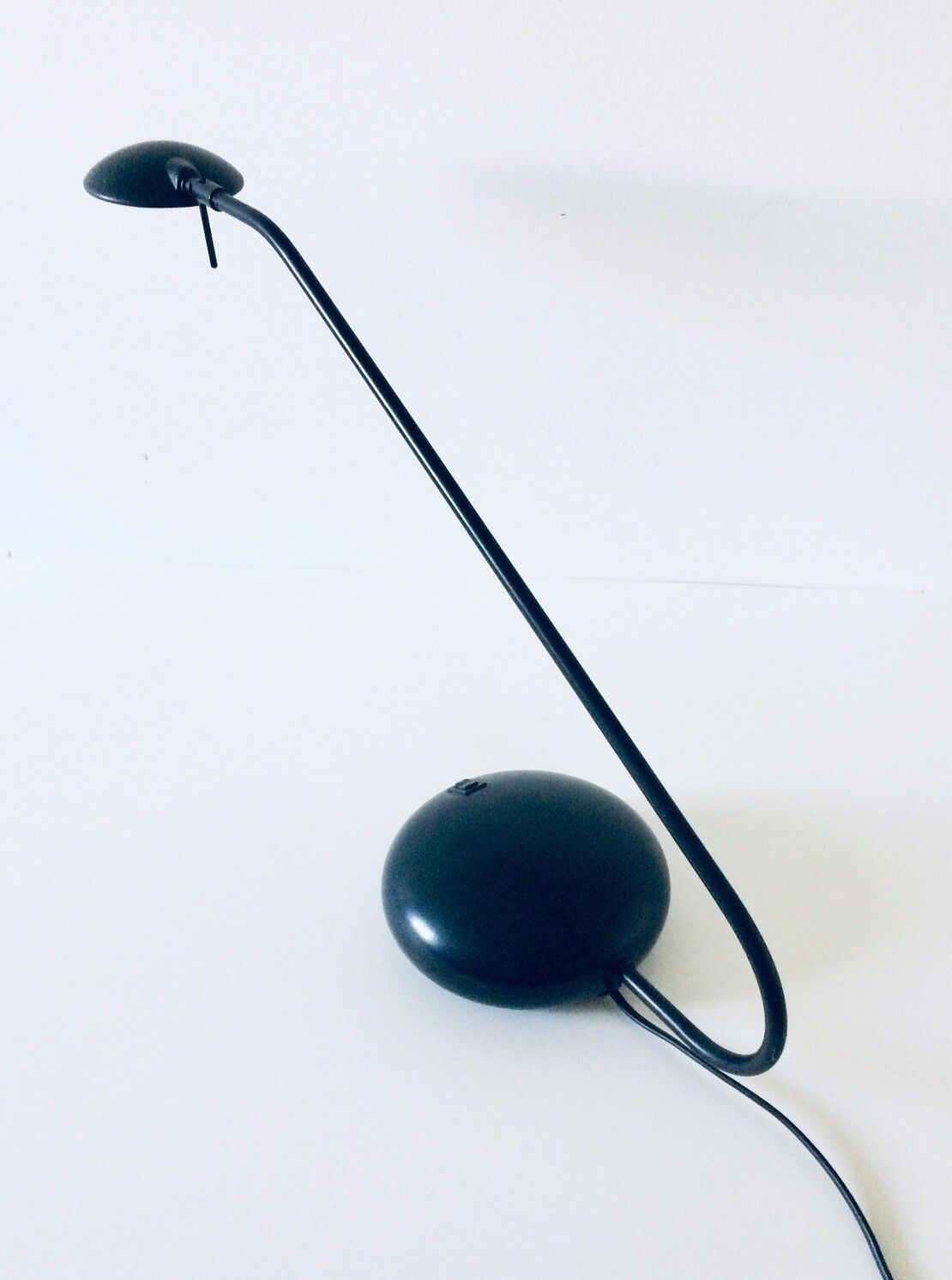 Lighting Post Modern Design Sleek Black Metal Desk Lamp 1980s photo
