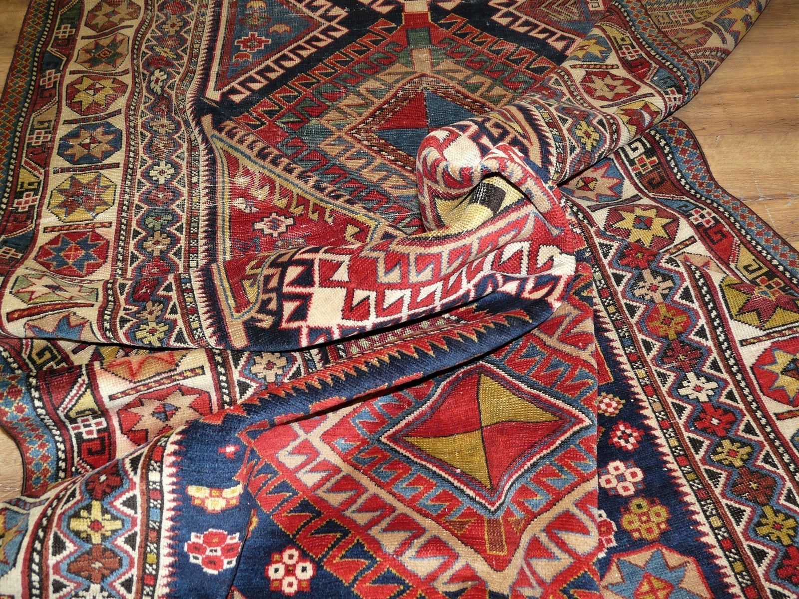 Genuine Antique Hand Knotted Caucasian Shirvan Rug   100% Wool Pile   312 X 136 Cm (10'3" X 4'6") photo vinterior