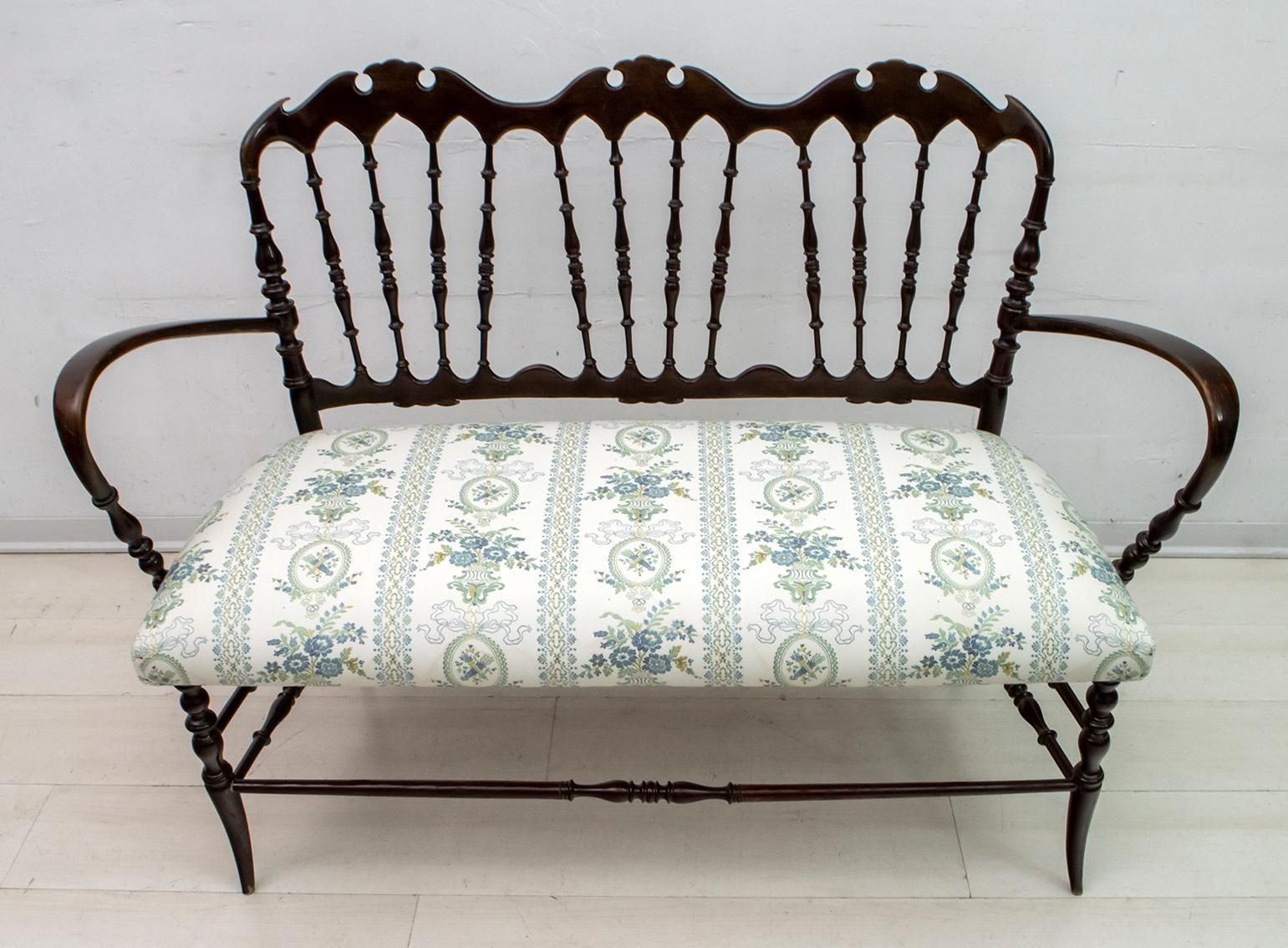 Giuseppe Gaetano Descalzi Mid Century Modern Italian Chiavari Sofa, 1950s photo 2588.0