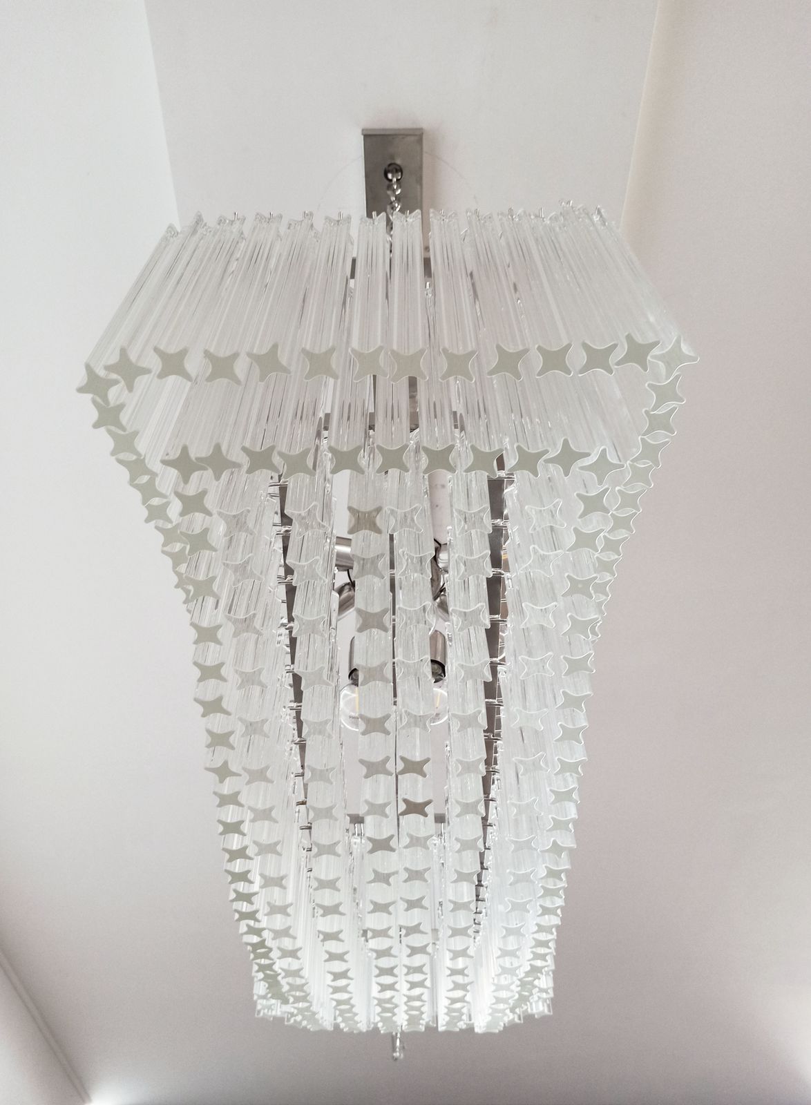 Extraordinary Quadriedri Murano Glass Chandelier   292 Clear Prism Quadriedri   Pagoda photo 3540.0