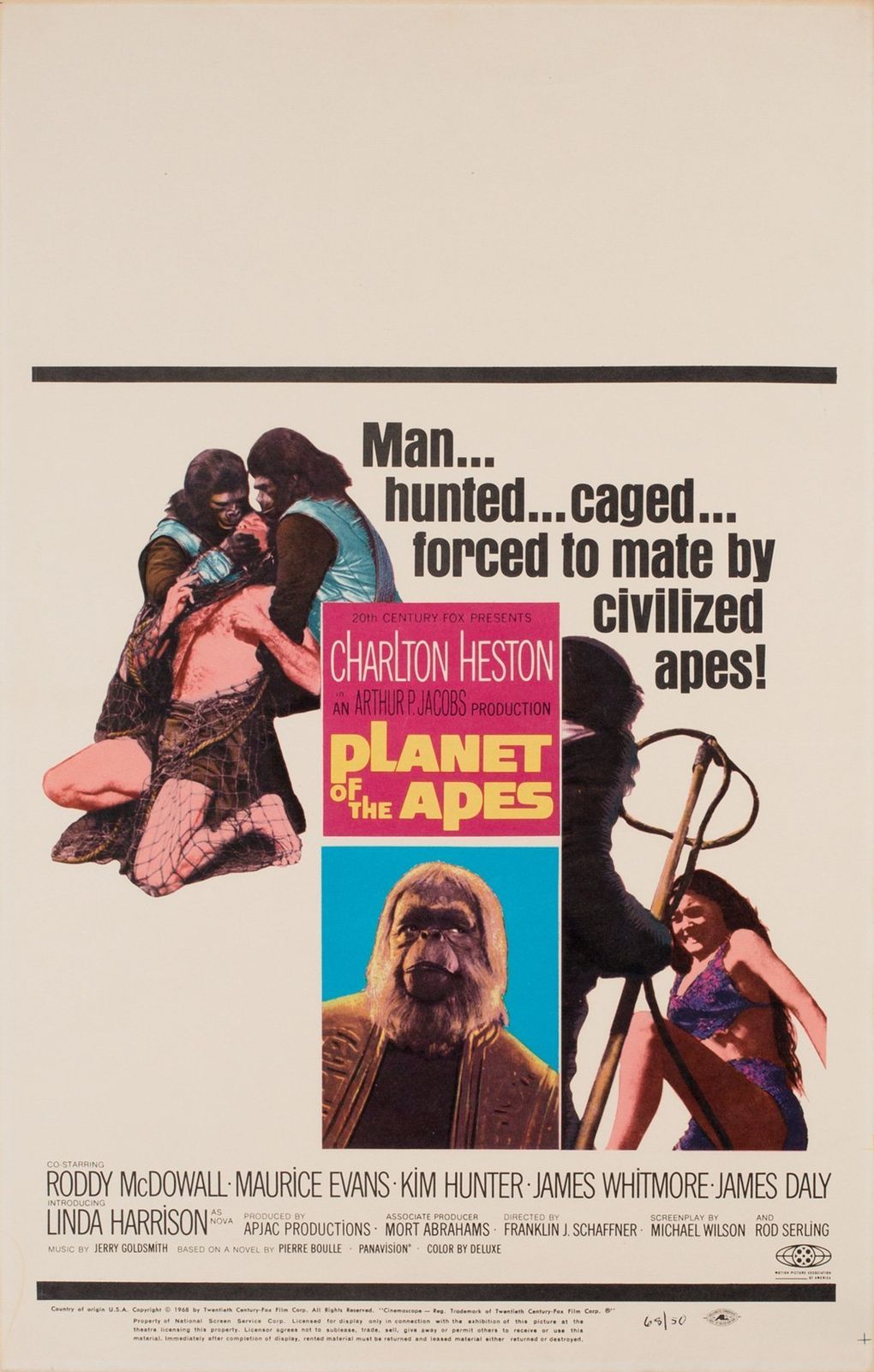 Planet Of The Apes 1968 Us Window Card Film Movie Poster