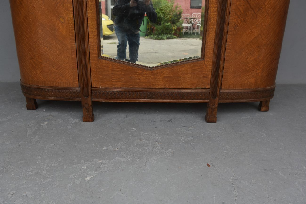 1900 Art Nouveau Mahogany Mirrored Cabinet With Maple Burl photo for sale