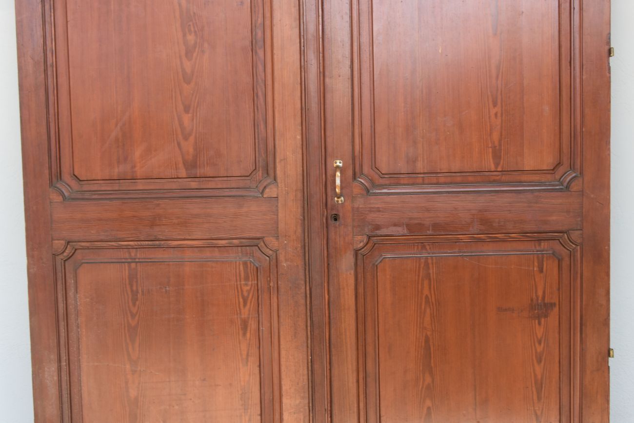 Double Old Communication Door In Pitchpin Period 1900 photo for sale