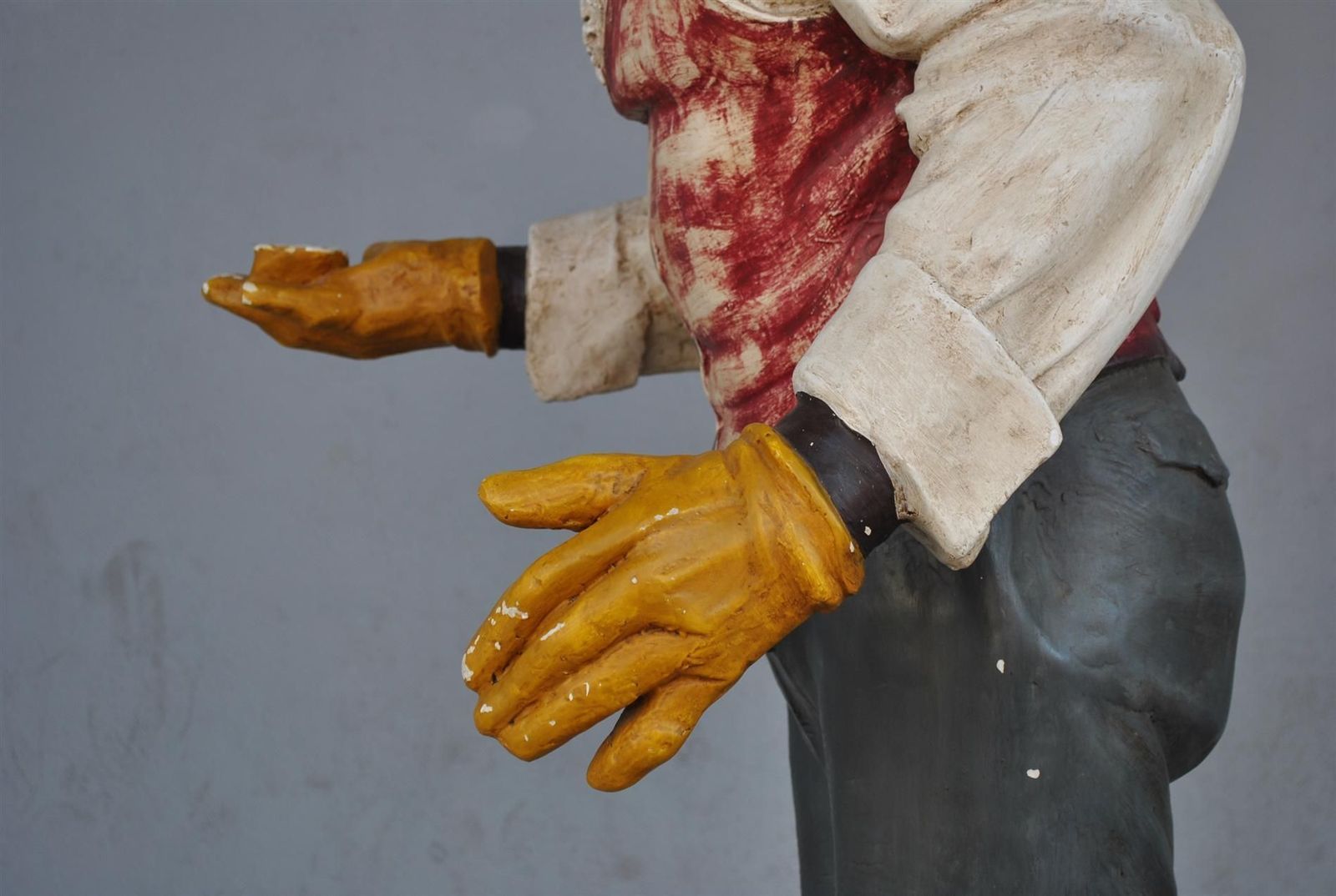 Patinated Plaster Statue Of Colored Man At The Beginning Of The X Xth Century photo vintage