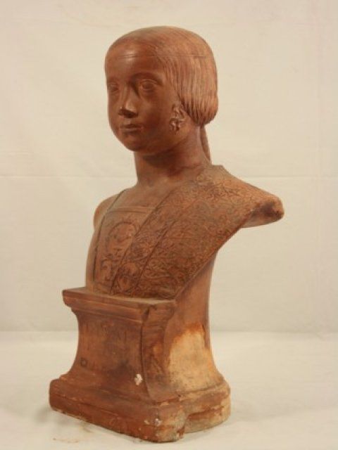 Bust Of A 19th Century Italian Terracotta Woman photo Art