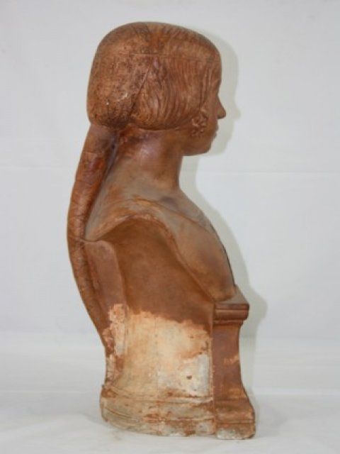 photo furniture Bust Of A 19th Century Italian Terracotta Woman