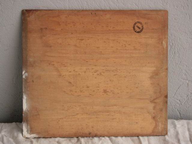 Le Gros Rocher Oil On Cardboard By Bousquet (34 X 26) photo vintage