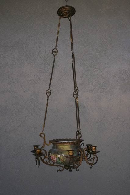 Hanging Chandelier In Painted Bronze photo vinterior